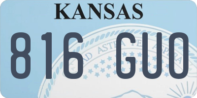 KS license plate 816GUO
