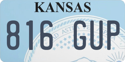 KS license plate 816GUP