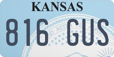 KS license plate 816GUS
