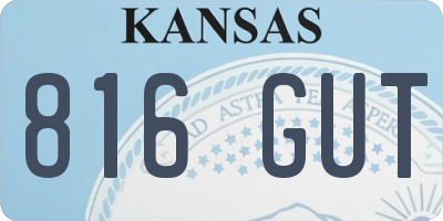 KS license plate 816GUT