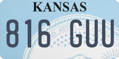 KS license plate 816GUU