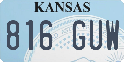 KS license plate 816GUW