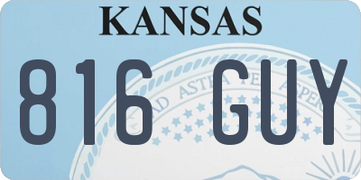 KS license plate 816GUY