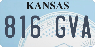 KS license plate 816GVA