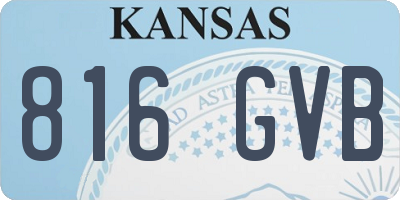 KS license plate 816GVB