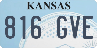 KS license plate 816GVE