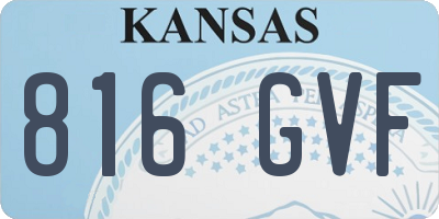 KS license plate 816GVF
