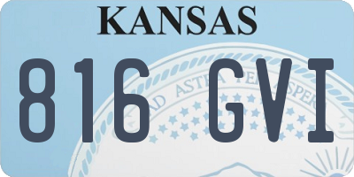 KS license plate 816GVI