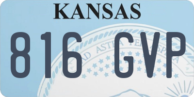 KS license plate 816GVP
