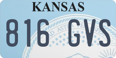 KS license plate 816GVS