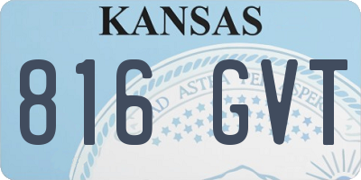KS license plate 816GVT