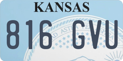 KS license plate 816GVU
