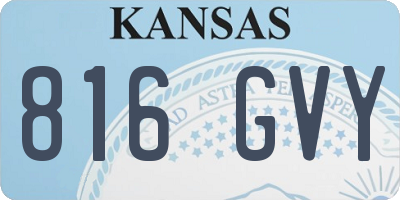KS license plate 816GVY