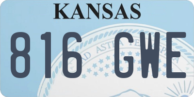 KS license plate 816GWE