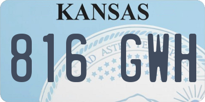 KS license plate 816GWH