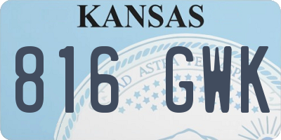KS license plate 816GWK