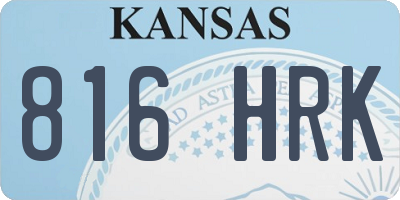 KS license plate 816HRK