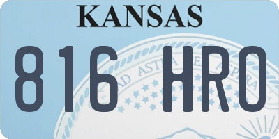 KS license plate 816HRO