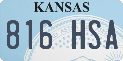 KS license plate 816HSA