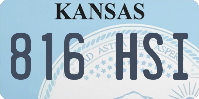 KS license plate 816HSI