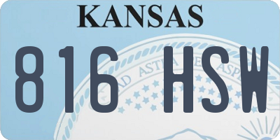 KS license plate 816HSW
