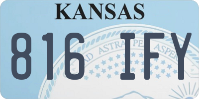 KS license plate 816IFY