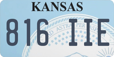KS license plate 816IIE