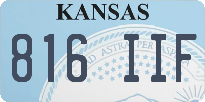 KS license plate 816IIF