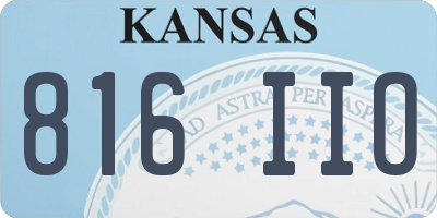 KS license plate 816IIO