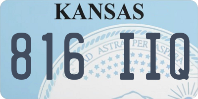 KS license plate 816IIQ