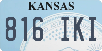 KS license plate 816IKI