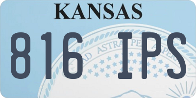 KS license plate 816IPS