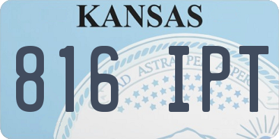 KS license plate 816IPT