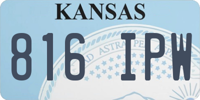 KS license plate 816IPW