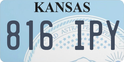 KS license plate 816IPY