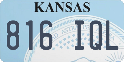 KS license plate 816IQL