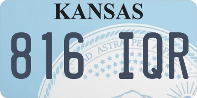 KS license plate 816IQR