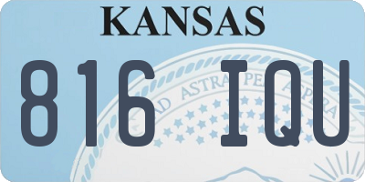 KS license plate 816IQU