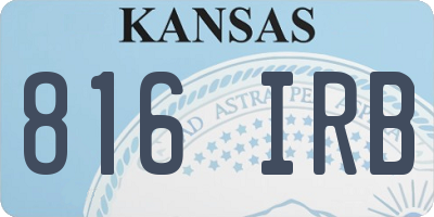 KS license plate 816IRB
