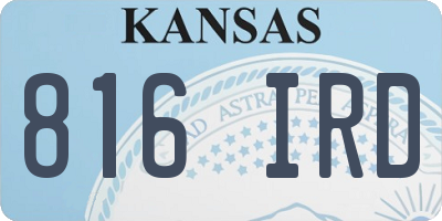 KS license plate 816IRD