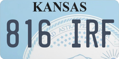 KS license plate 816IRF