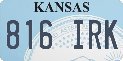 KS license plate 816IRK