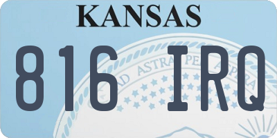 KS license plate 816IRQ