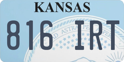 KS license plate 816IRT