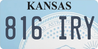 KS license plate 816IRY