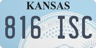 KS license plate 816ISC