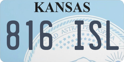 KS license plate 816ISL