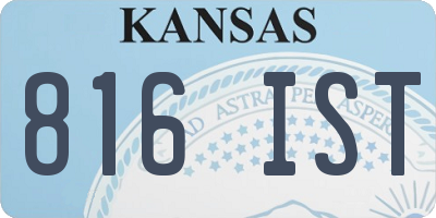 KS license plate 816IST