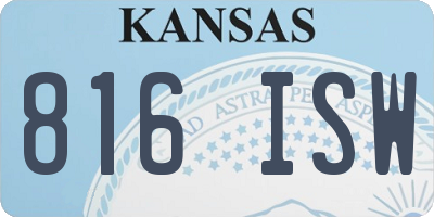 KS license plate 816ISW