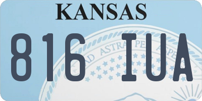 KS license plate 816IUA